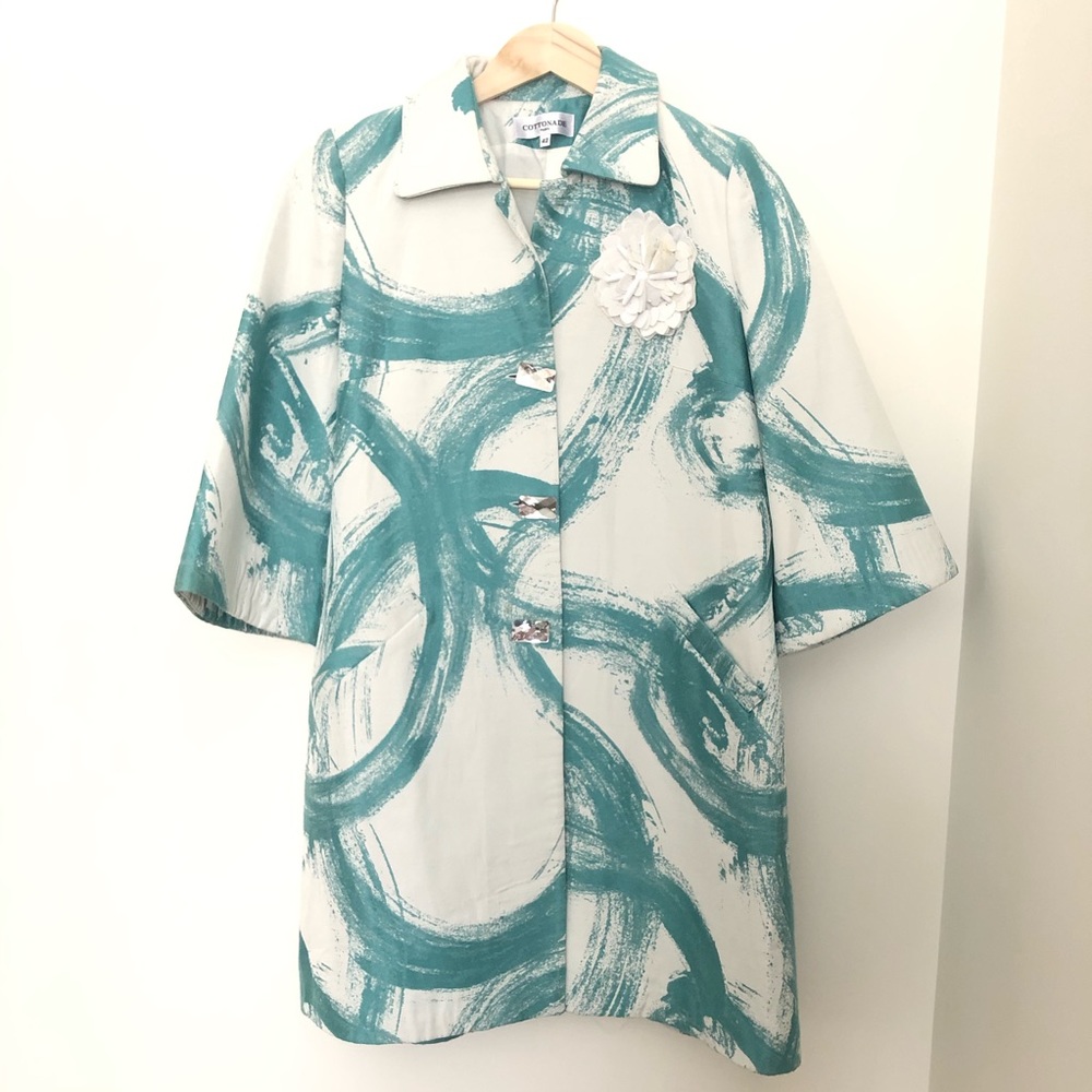 French Boutique Chic Spring Jacket Cottonade sz 10 - Picture 2 of 8